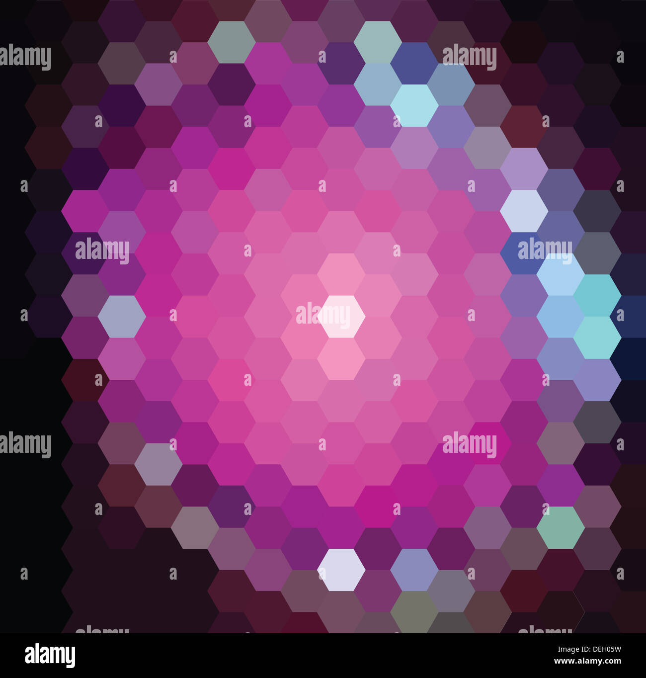 Vector hexagon pattern background with purple cosmic lights Stock Photo ...