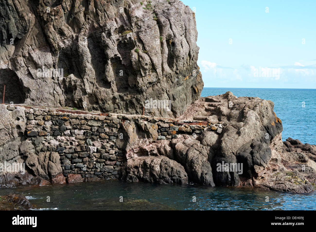 the gobbins path at islandmagee larne northern ireland just before redevelopment Stock Photo
