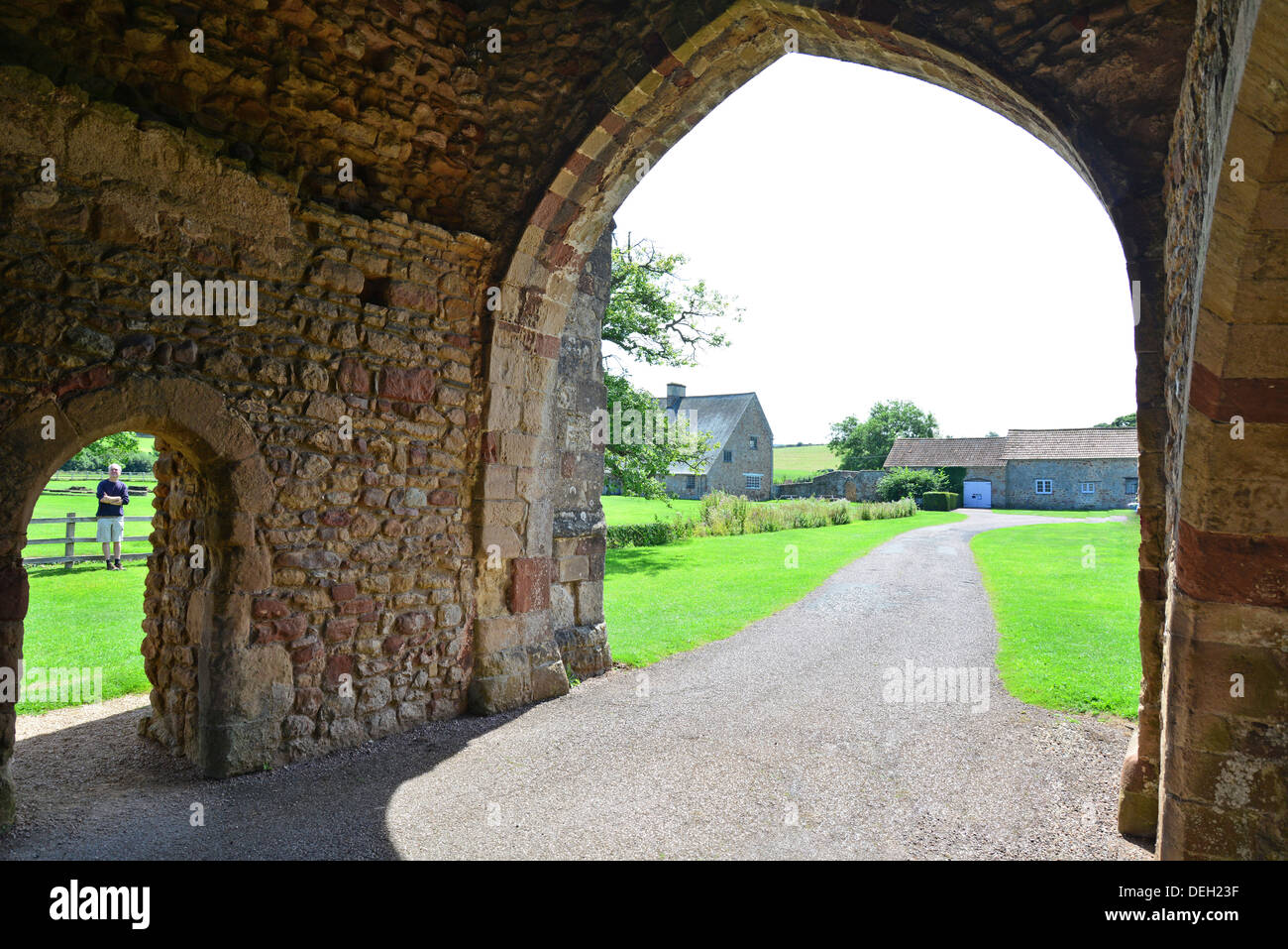 Gatehouse at Cleve Abbey, Abbey Road, Washford, Somerset, England, United Kingdom Stock Photo