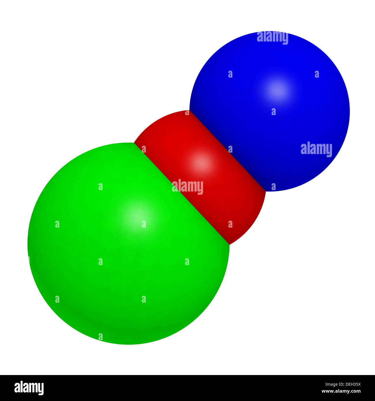 Sodium hypochlorite (NaOCl), chemical structure. Used in household