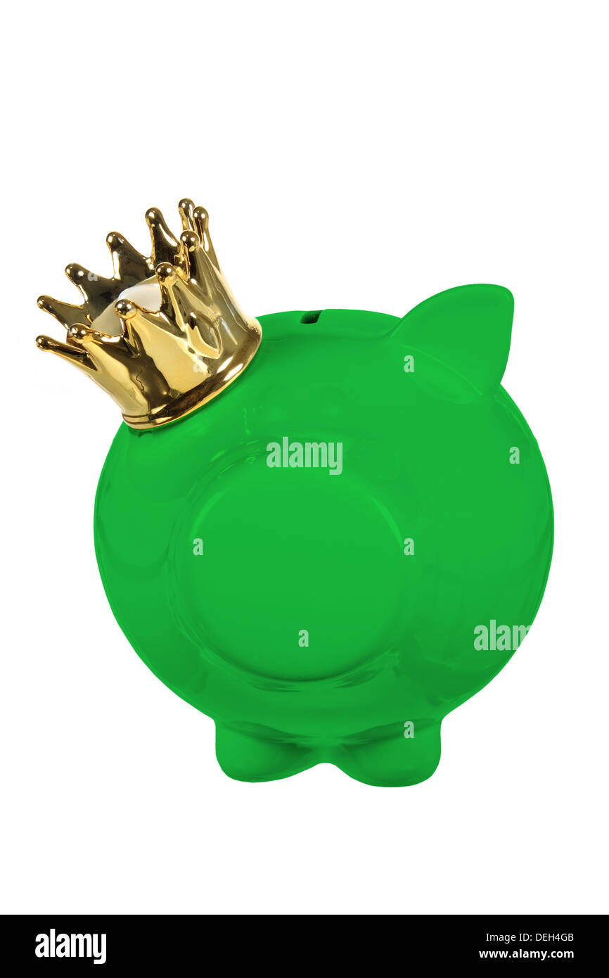 Piggy Bank with Crown Stock Photo - Alamy