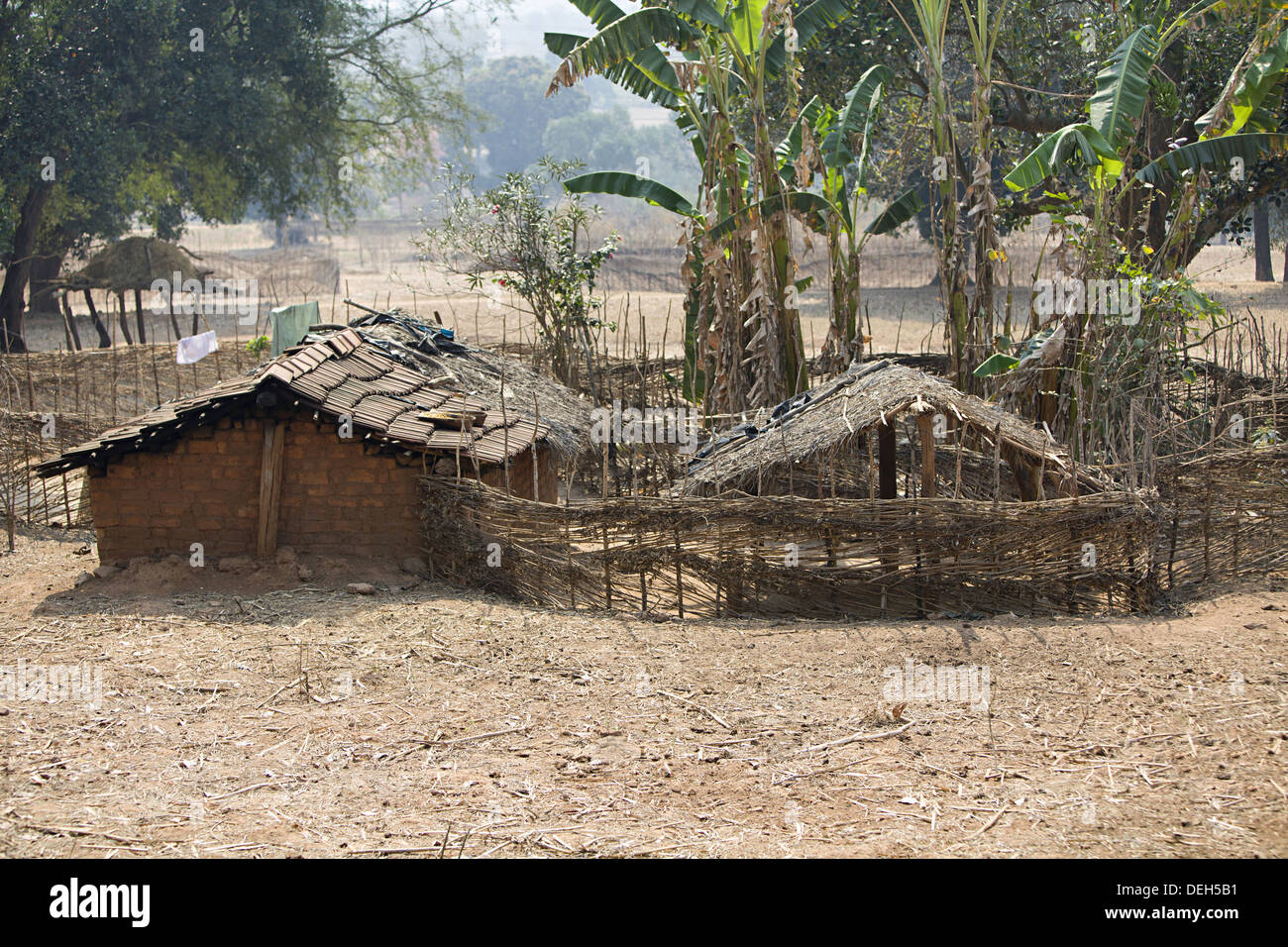 Village huts, Orissa, India Stock Photo - Alamy