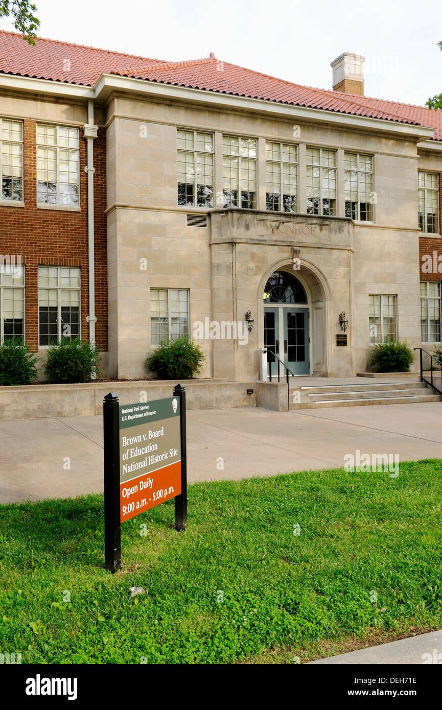 Monroe School Brown vs Board of Education Topeka Kansas Stock Photo
