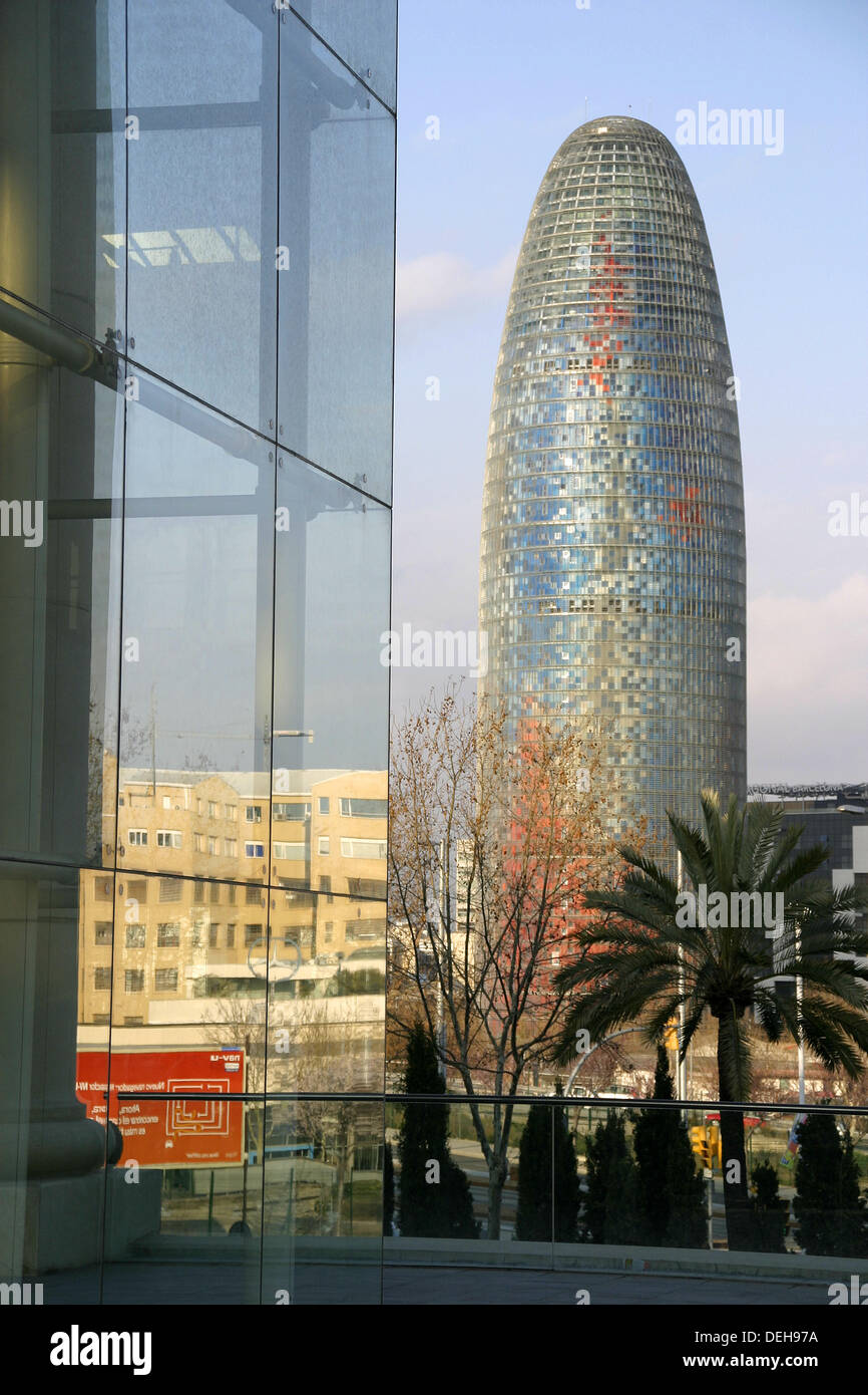 Torre Agbar by Jean Nouvel (2005). Barcelona. Catalonia. Spain Stock Photo