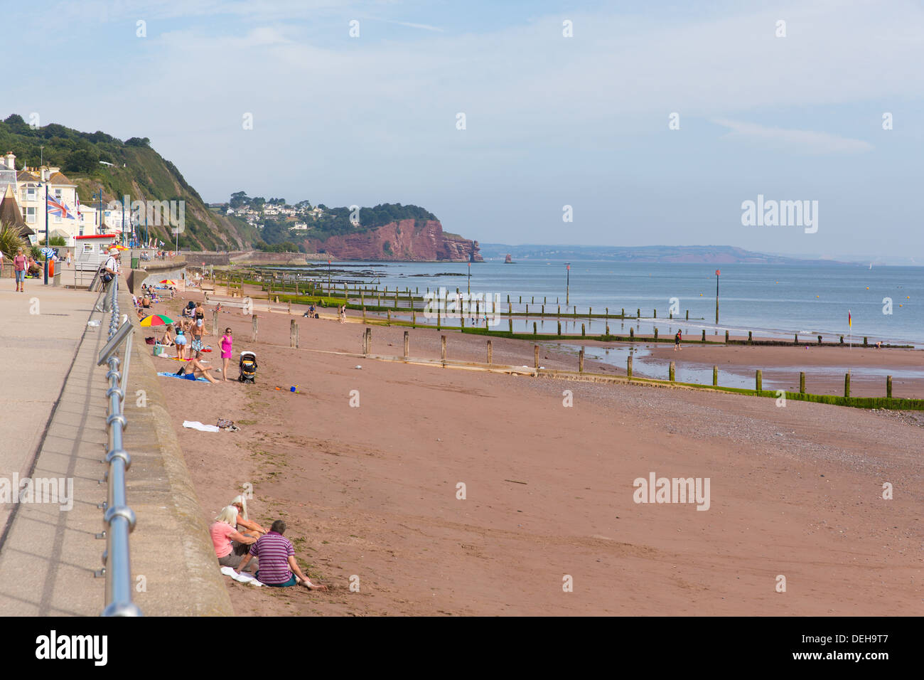 Teignmouth beach and seafront Devon England traditional English coast