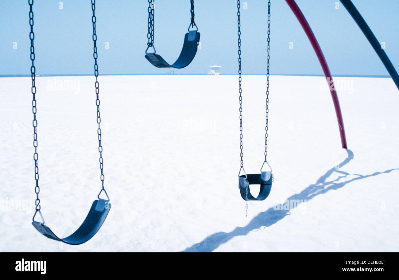 Swings on beach. Venice Beach, California. USA Stock Photo Alamy