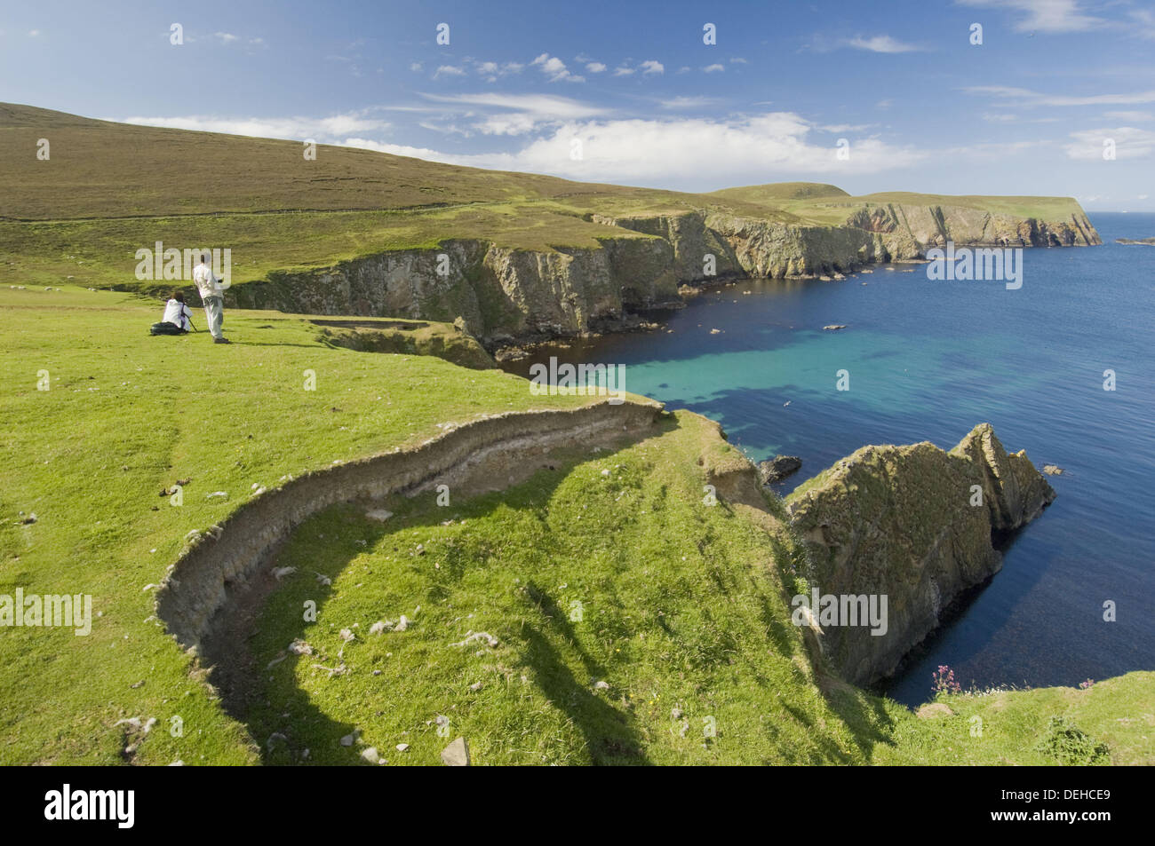 Northern cliffs of Fair isle, Shetland, UK Stock Photo
