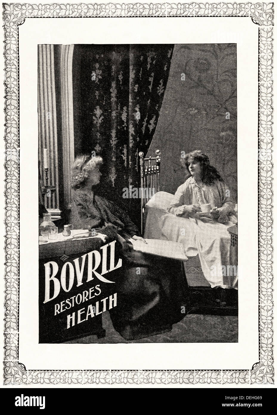 Original 1890s vintage Victorian advertisement advertising BOVRIL, advert circa 1898 Stock Photo