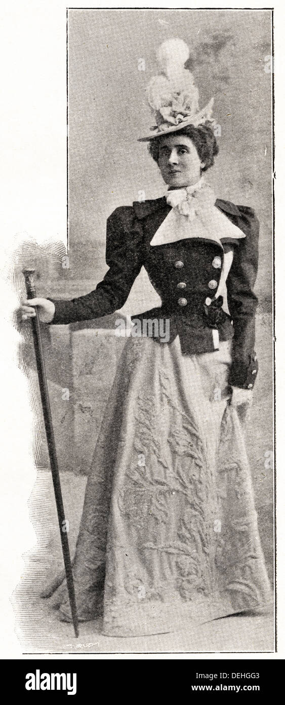 Victorian woman. 1890s Victorian fashion from Paris by designer CALLOT SOEURS circa 1898 Stock Photo