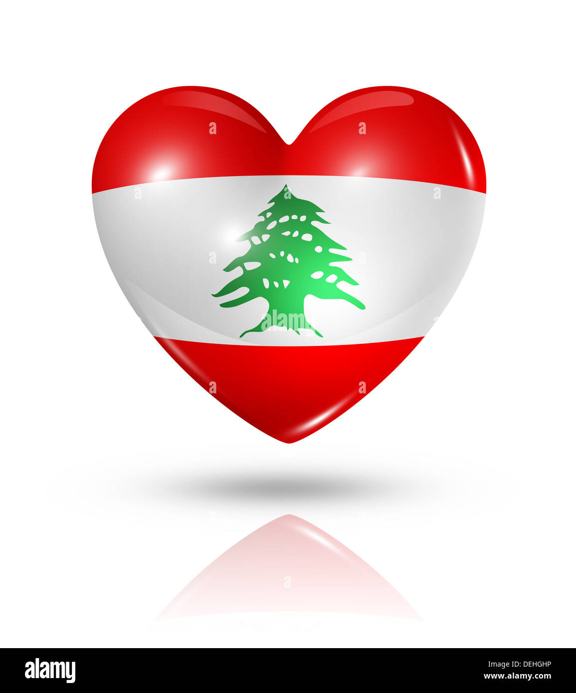 Love Lebanon Symbol 3d Heart Flag Icon Isolated On White With Stock Photo Alamy
