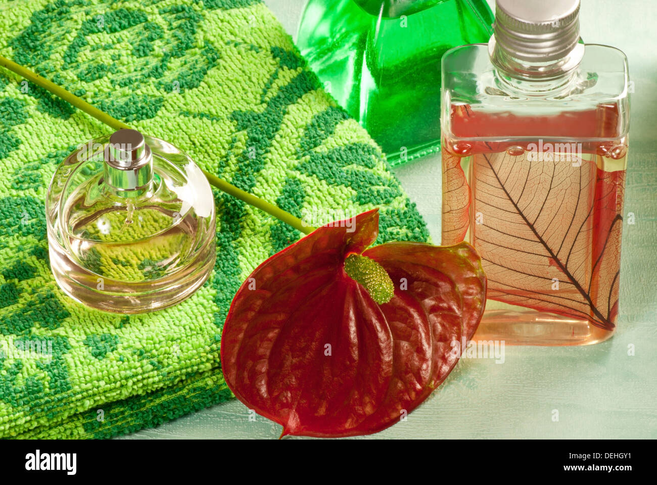 perfumes in the bathroom Stock Photo - Alamy
