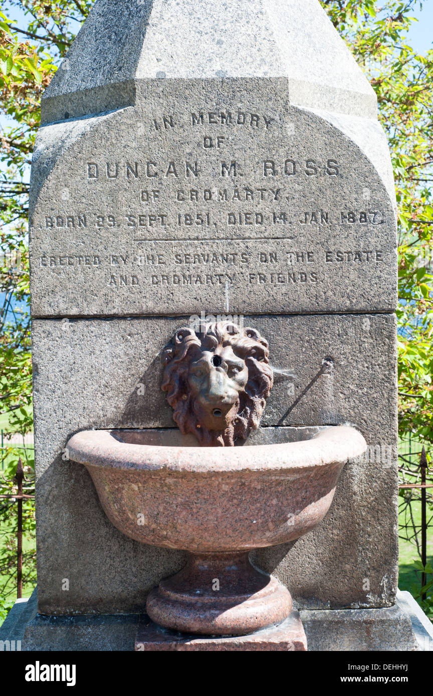 In Memory of Duncan Ross-drinking fountain in Croamrty Stock Photo