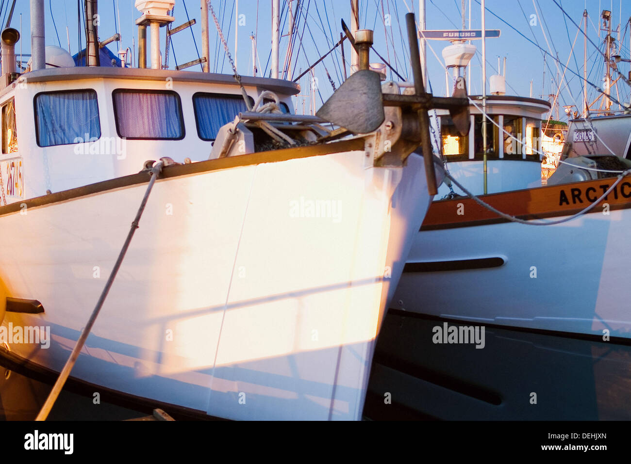Boats moored in Shoal Harbour. Sidney, British Columbia, 12 August 2005