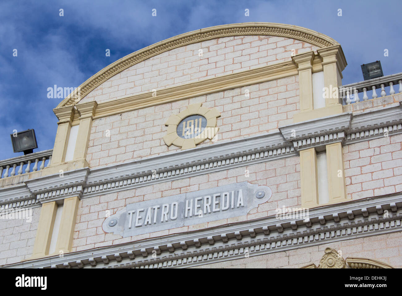 Close-up of Teatro Heredia, Cartagena, Colombia Stock Photo