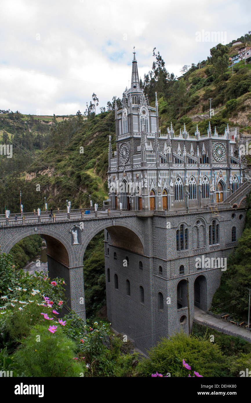 Las Lajas Sanctuary Cathedral, Ecuador Stock Photo