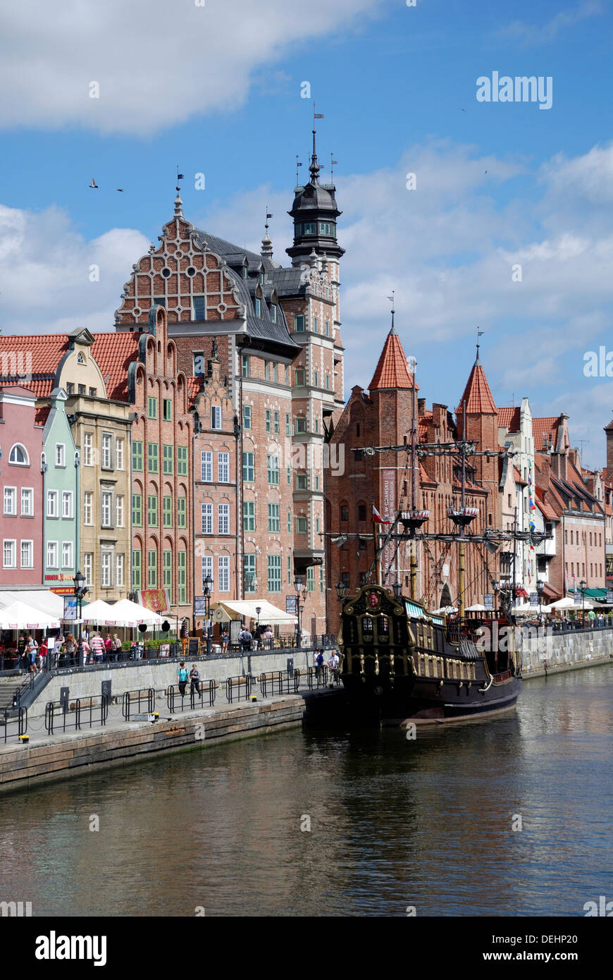 Historic Old Town Of Gdansk With The Old Harbor On The Motlawa Stock Photo Alamy