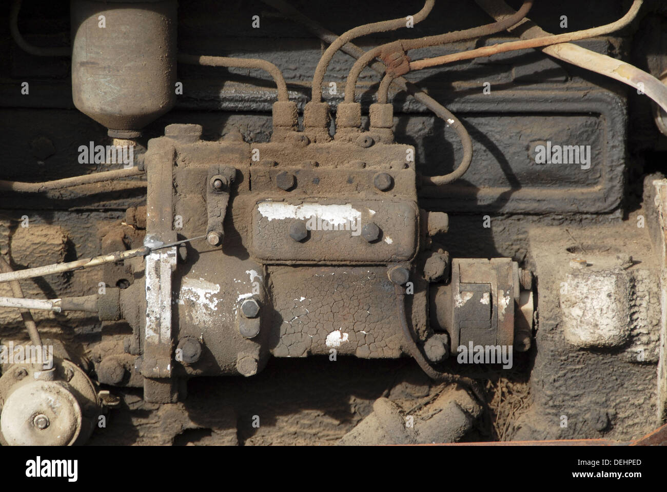 Old Spanish EBRO tractor engine Stock Photo Alamy