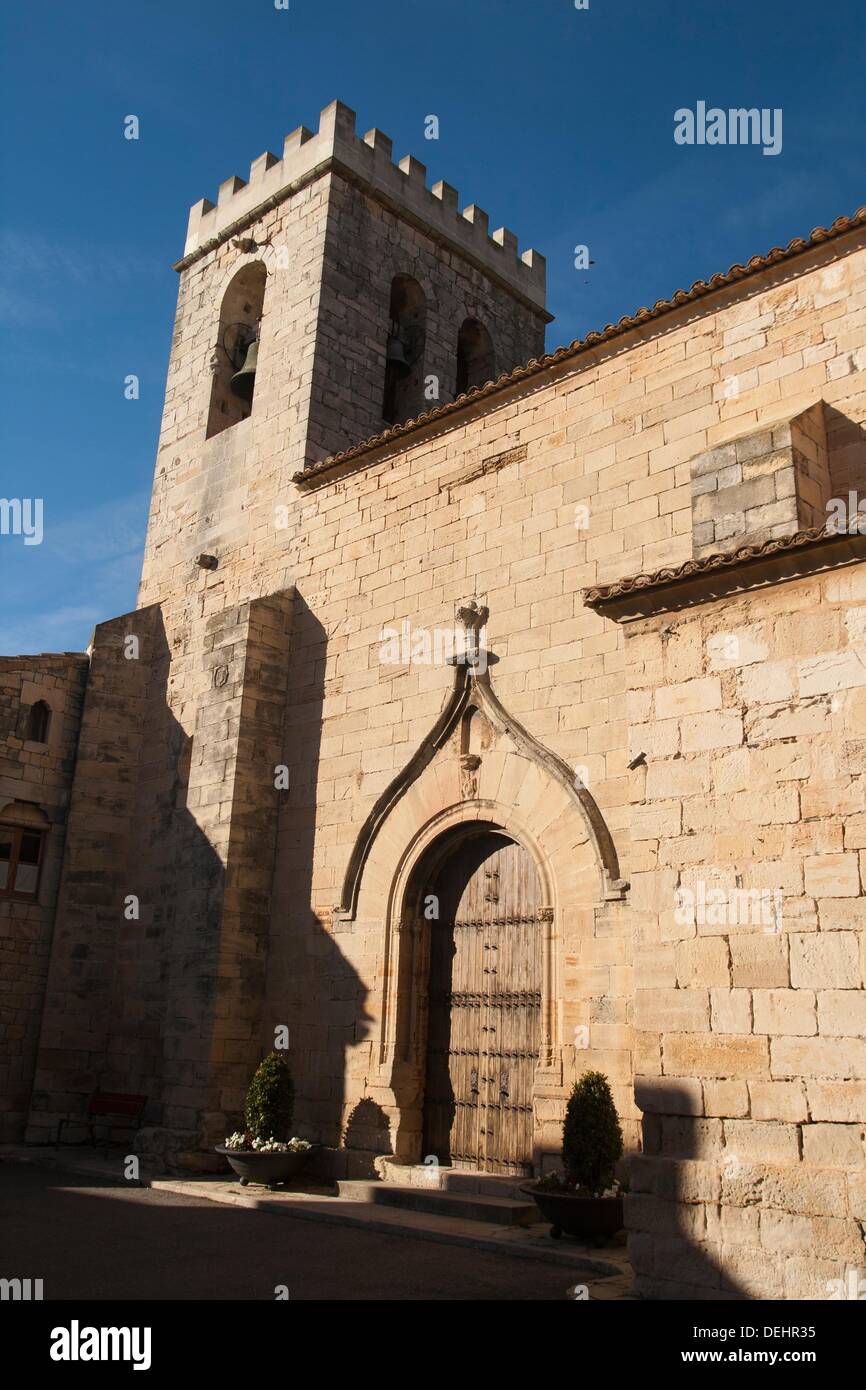 12th century church, Vimbodi i Poblet, Conca de Barbera, Tarragona province, Catalonia, Spain Stock Photo