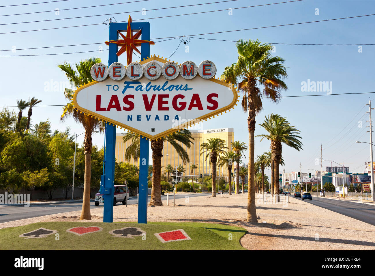 'Welcome to Fabulous Las Vegas' sign on Las Vegas Boulevard South. JMH5453 Stock Photo