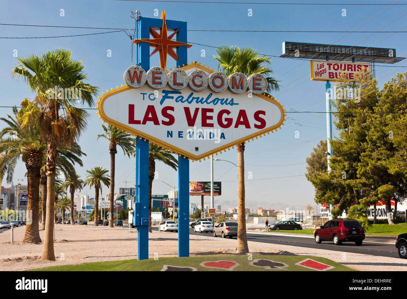 'Welcome to Fabulous Las Vegas' sign on Las Vegas Boulevard South. JMH5455 Stock Photo