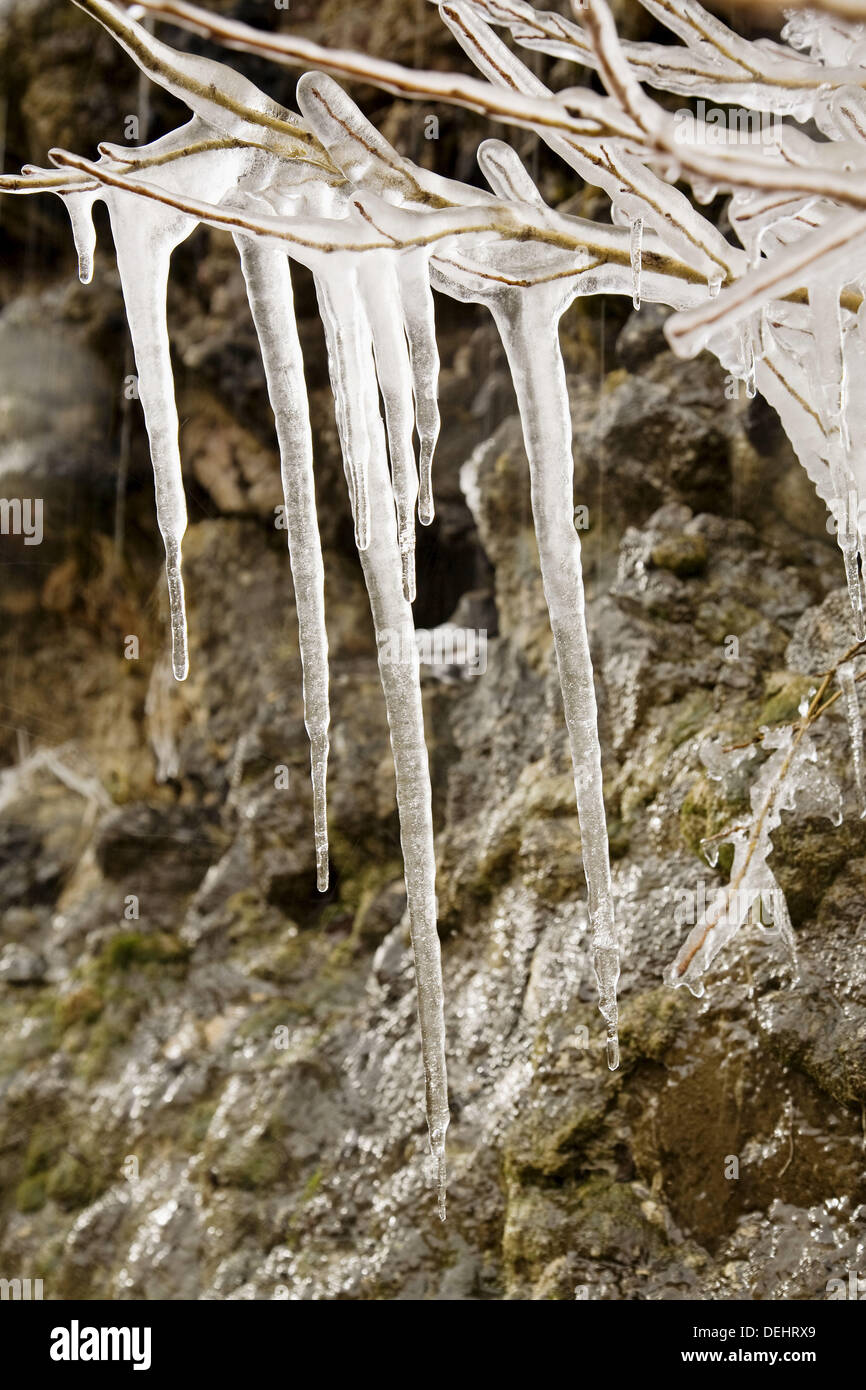 Icicles, Puerto del Escudo, Cantabria, Spain Stock Photo Alamy