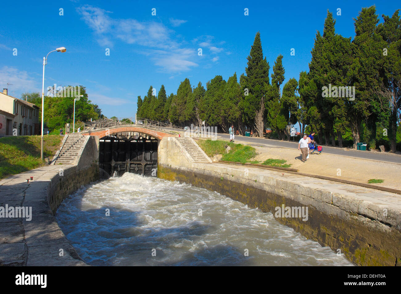The Neuf Ecluses, Canal du Midi, Beziers, Herault, Languedoc-Roussillon, France Stock Photo