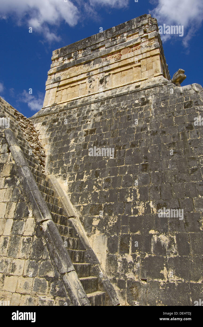 Temple at Ball Court. Mayan ruins of Chichen Itza. Mayan Riviera