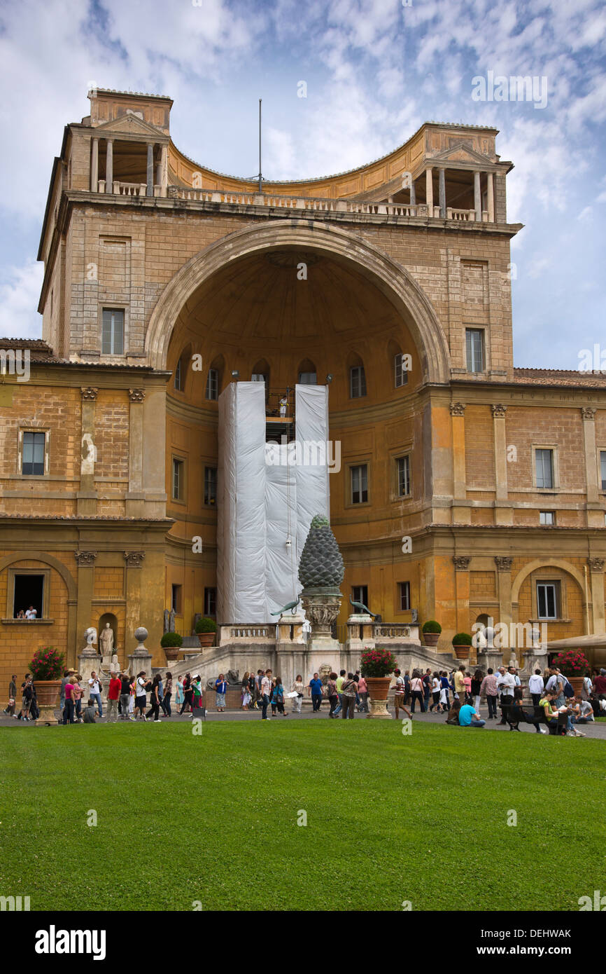 Pine cone sculpture at Cortile della Pigna, Vatican Museums, Vatican City, Rome, Lazio, Italy