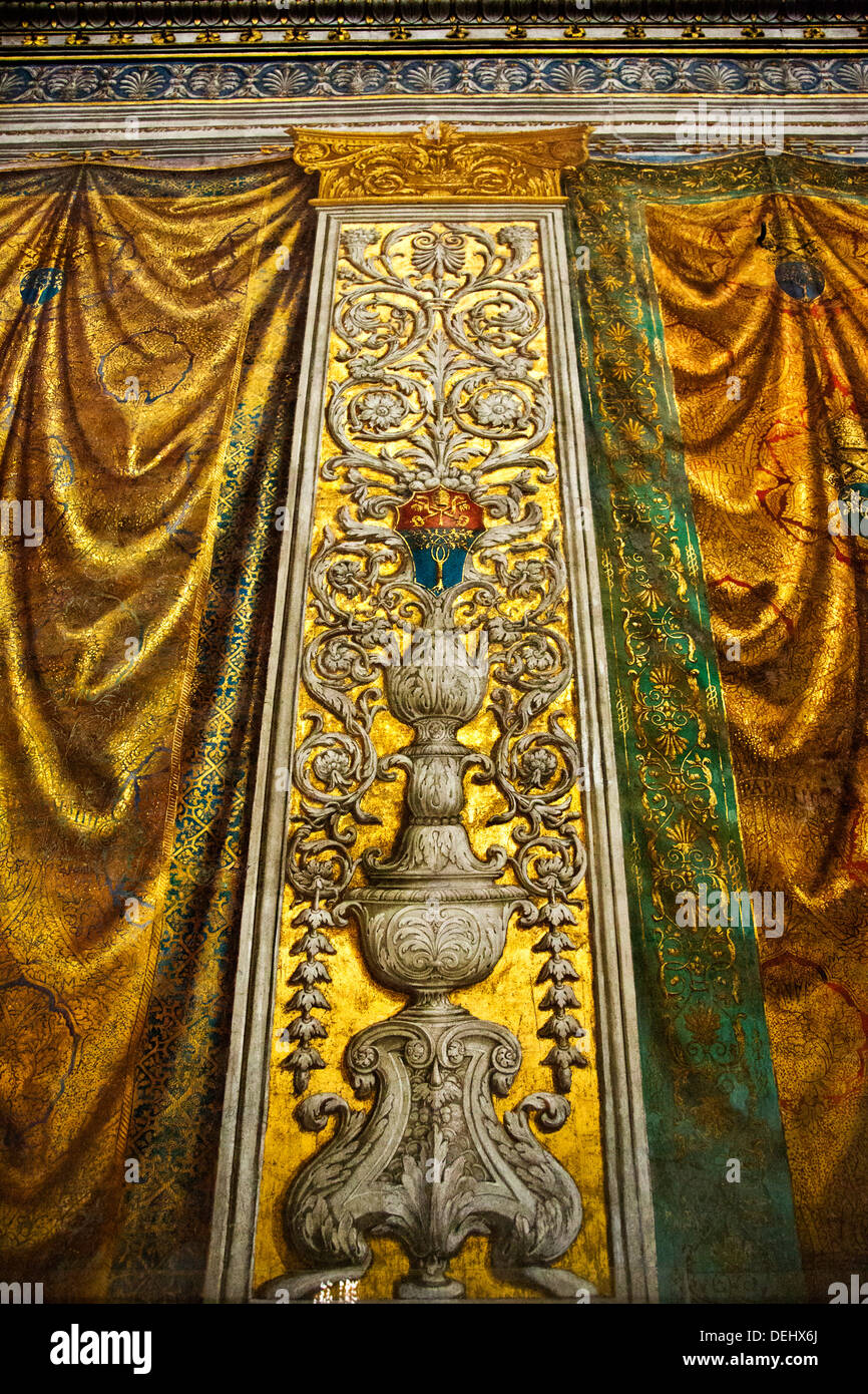 Interiors of a chapel, Sistine Chapel, Vatican Museums, Vatican City, Rome, Lazio, Italy Stock Photo