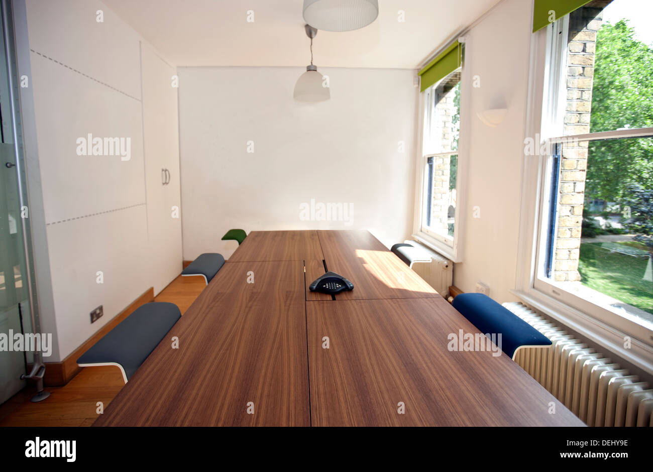 Empty conference room with telephone Stock Photo