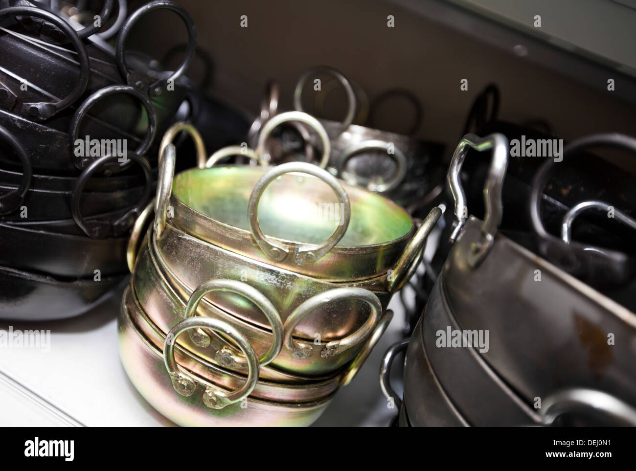 Stacked kitchen utensils store Stock Photo Alamy