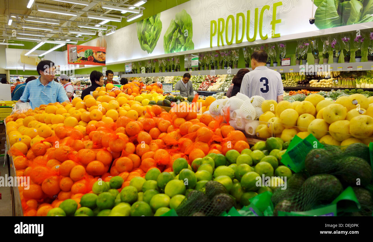 Fresh fruits and vegetables at a supermarket in Toronto, Canada Stock