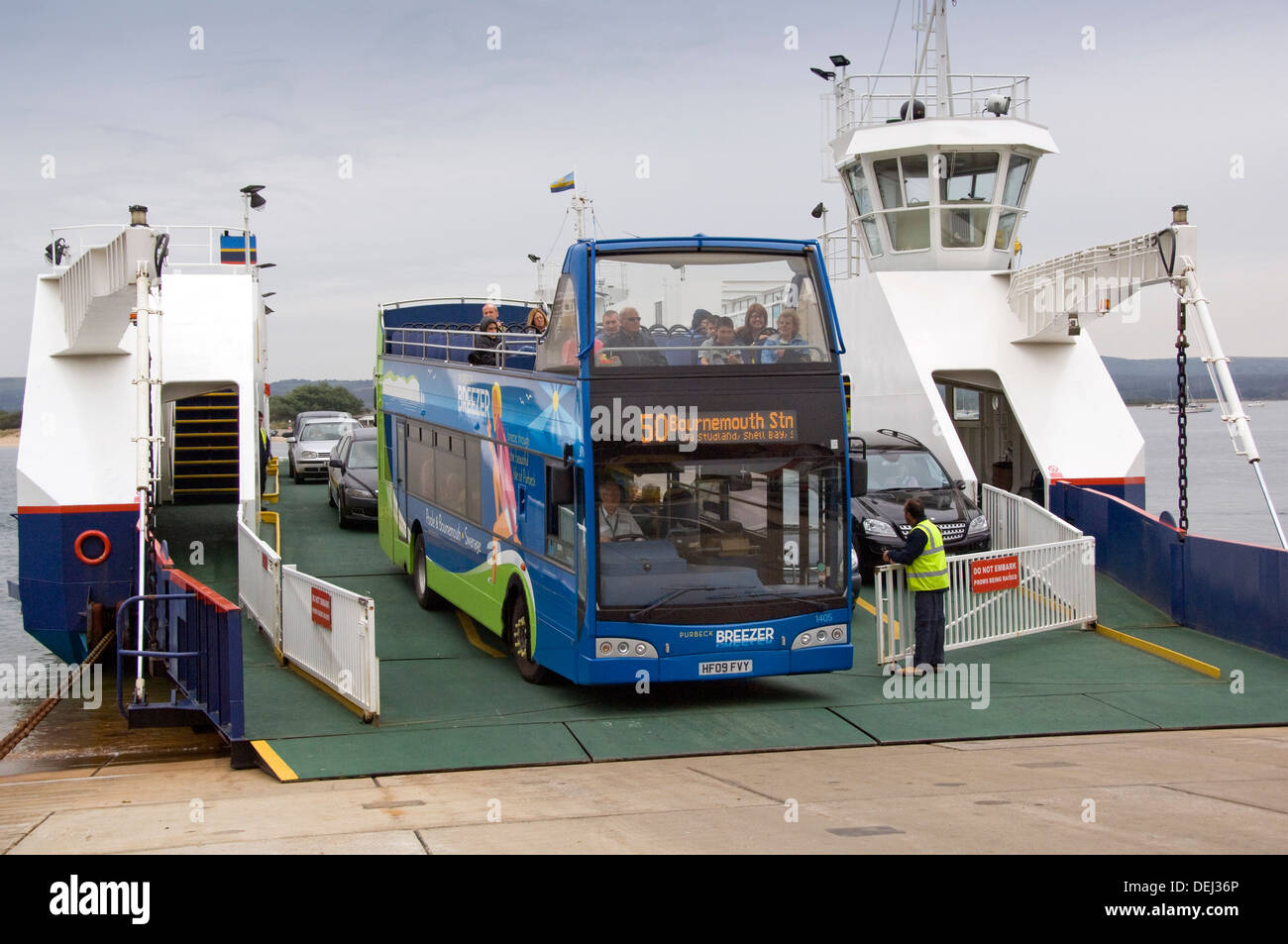 The scheduled opentopped 50 bus service, from Bournemouth to Swanage on