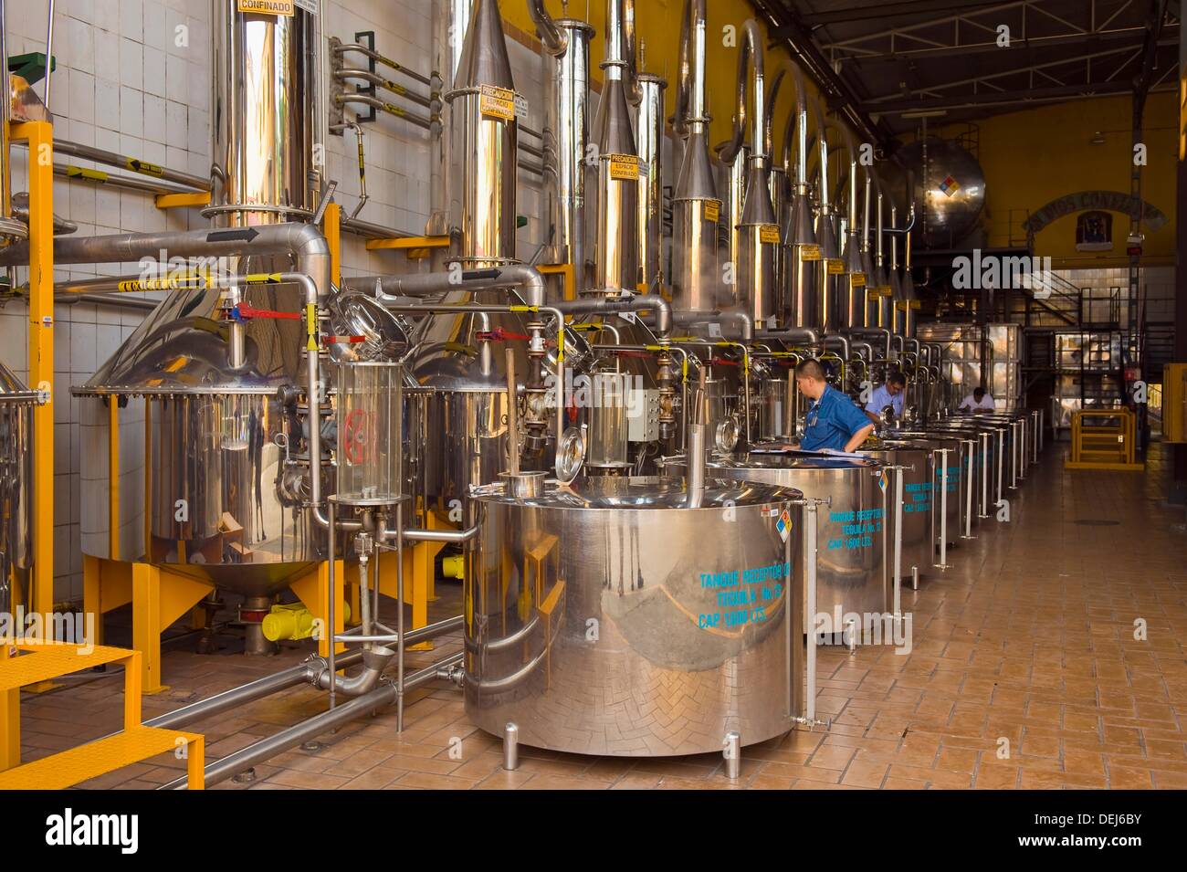 Distillation plant, Casa Herradura tequila distillery, town of Stock
