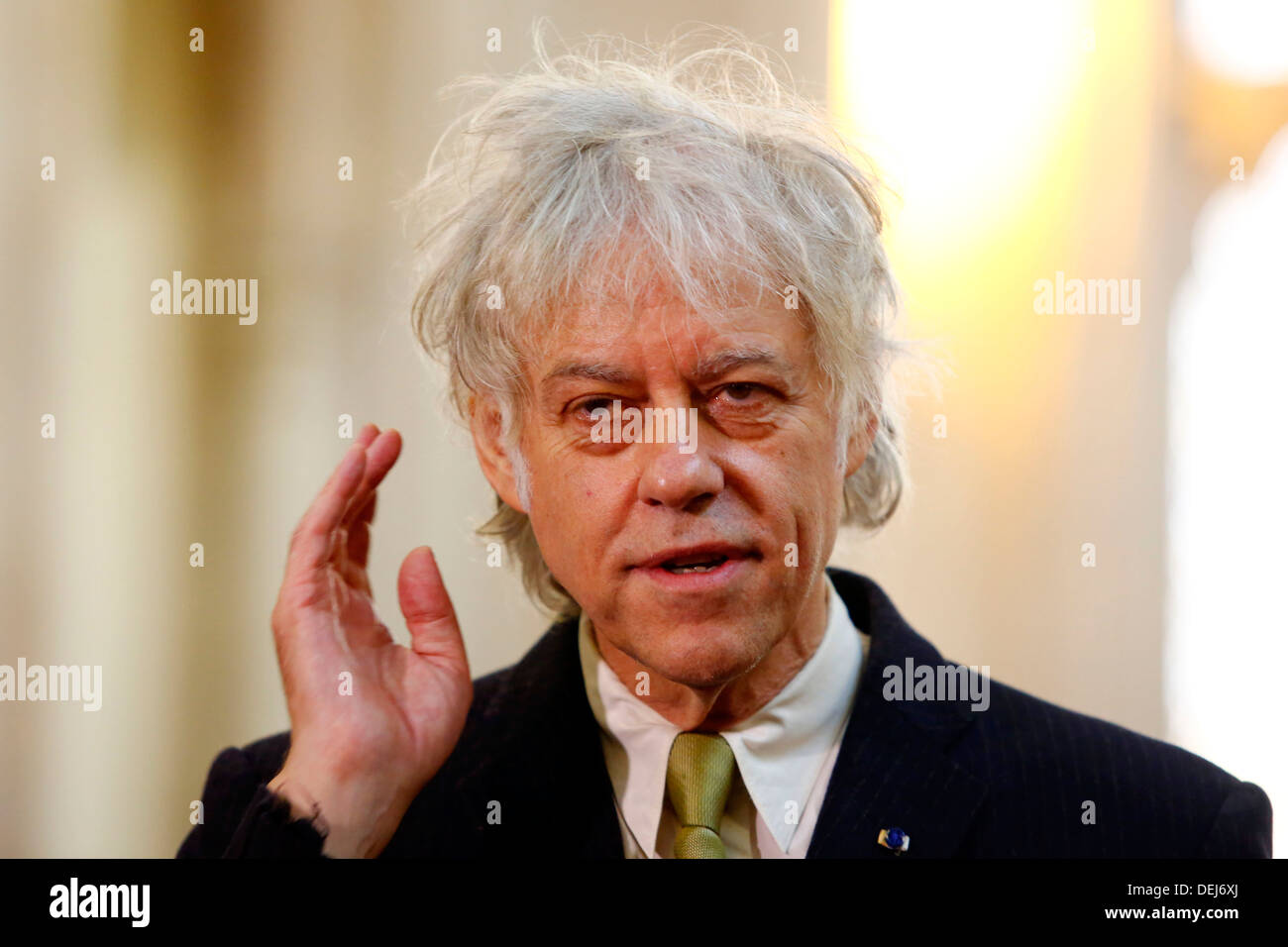 Irish musician Sir Bob Geldof attends a ceremony where he received the