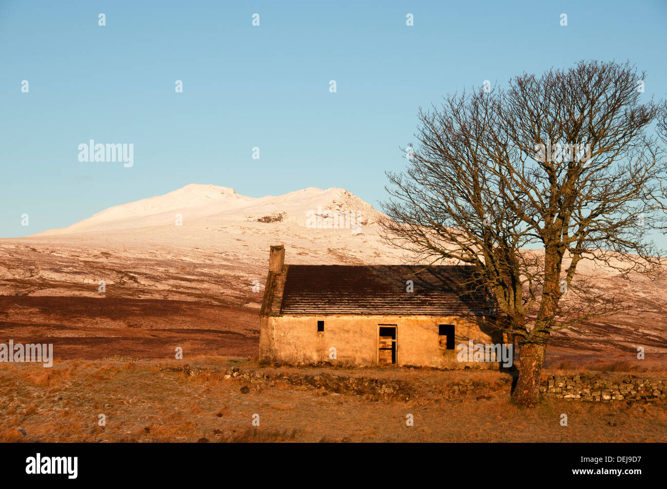 Ben Hiel from the abandoned cottage at Lettermore, Loch Loyal, near Tongue, Sutherland, Scotland, UK Stock Photo