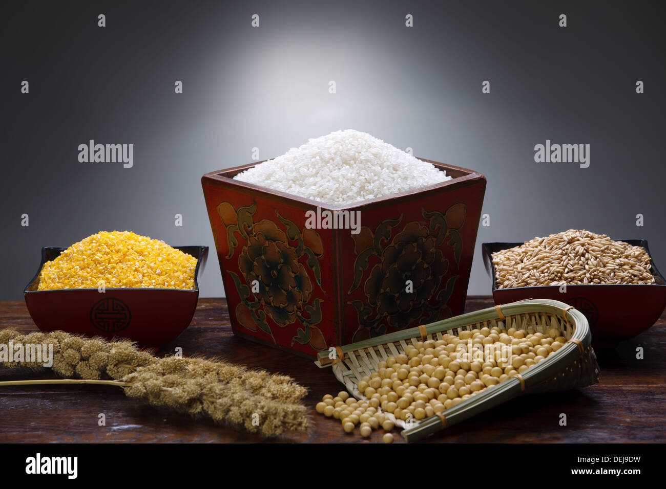 Rice,soybean and corn Stock Photo - Alamy