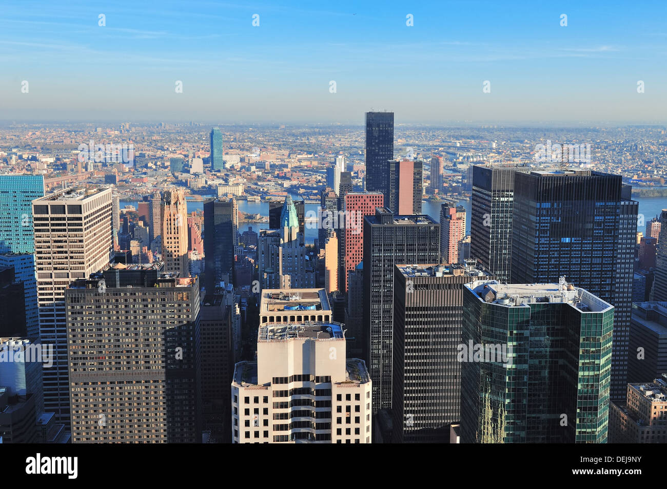 New York City skyscrapers in midtown Manhattan aerial panorama view in ...