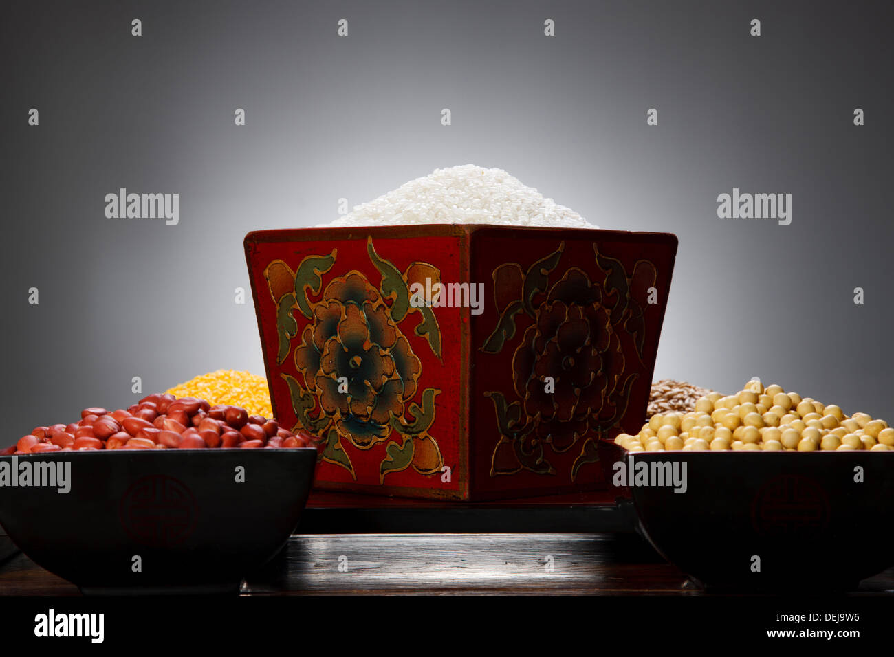 Rice,soybean,corn and peanut Stock Photo - Alamy