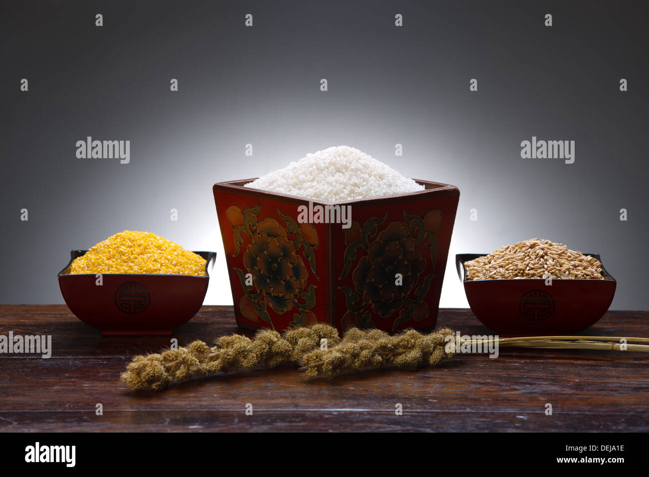 Rice,wheat and corn Stock Photo Alamy