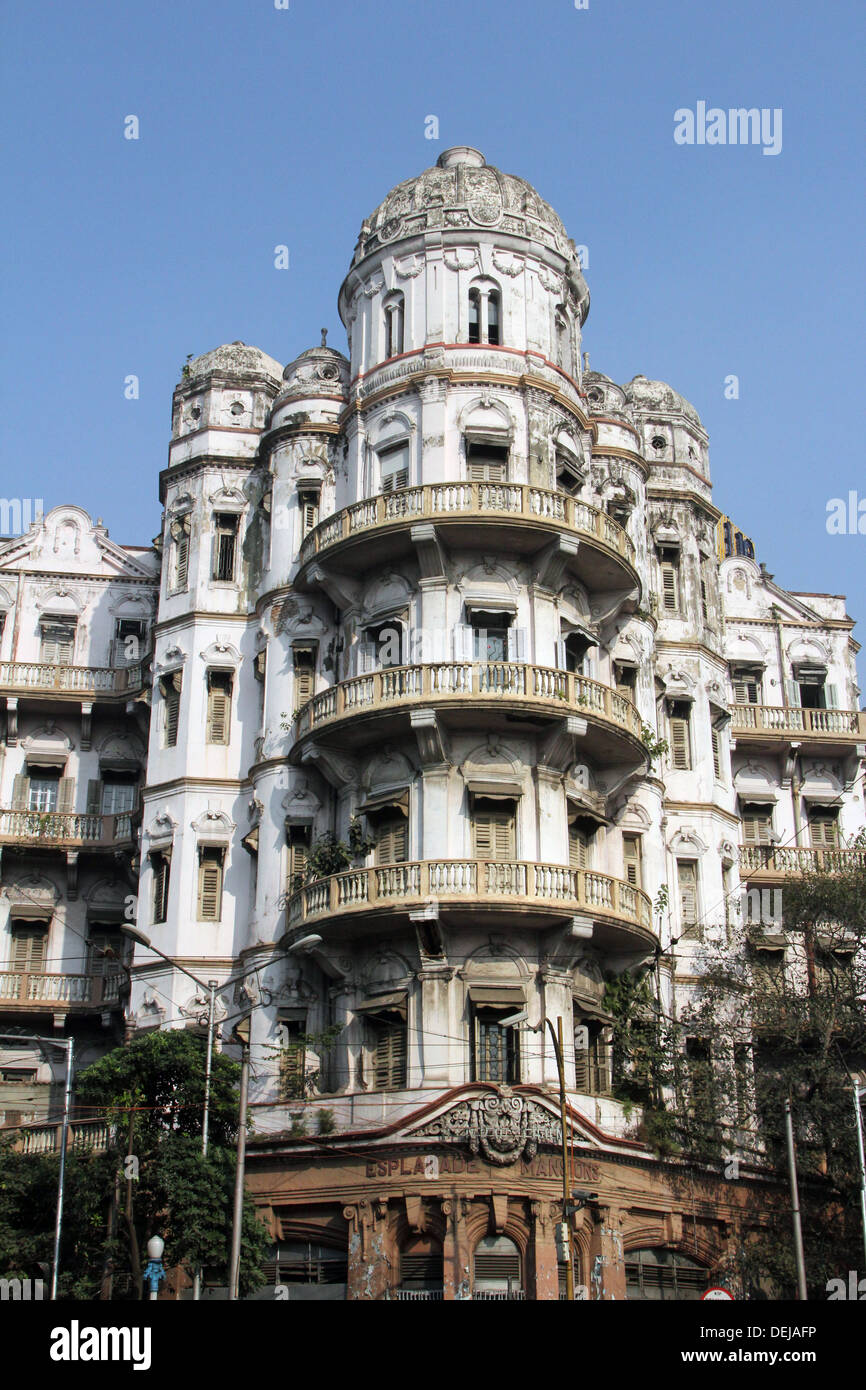 Esplanade mansions built during the British colonial era when Kolkata