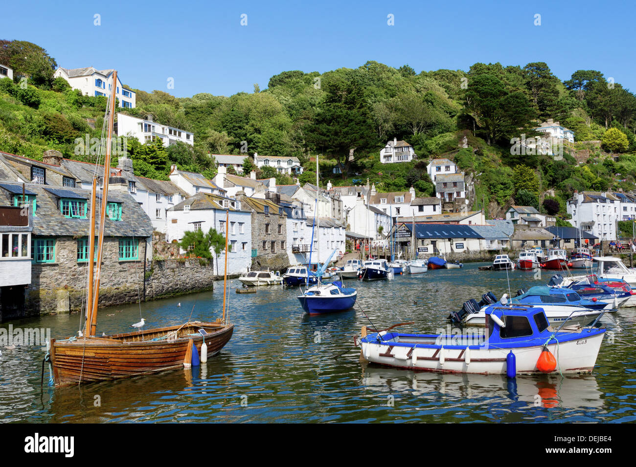 Polperro harbour, Cornwall Stock Photo Alamy