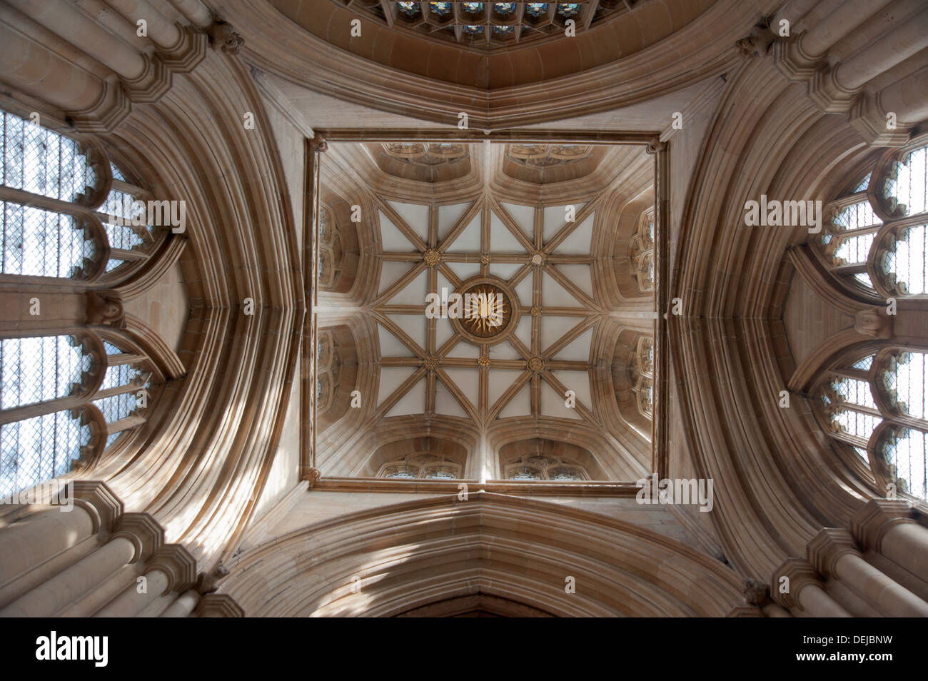Looking up the inside of the spire, St. James' s Church, Louth, Lincolnshire Stock Photo