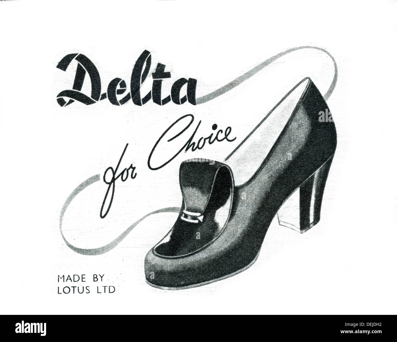 advert for Lotus womans shoes in 1947 Stock Photo