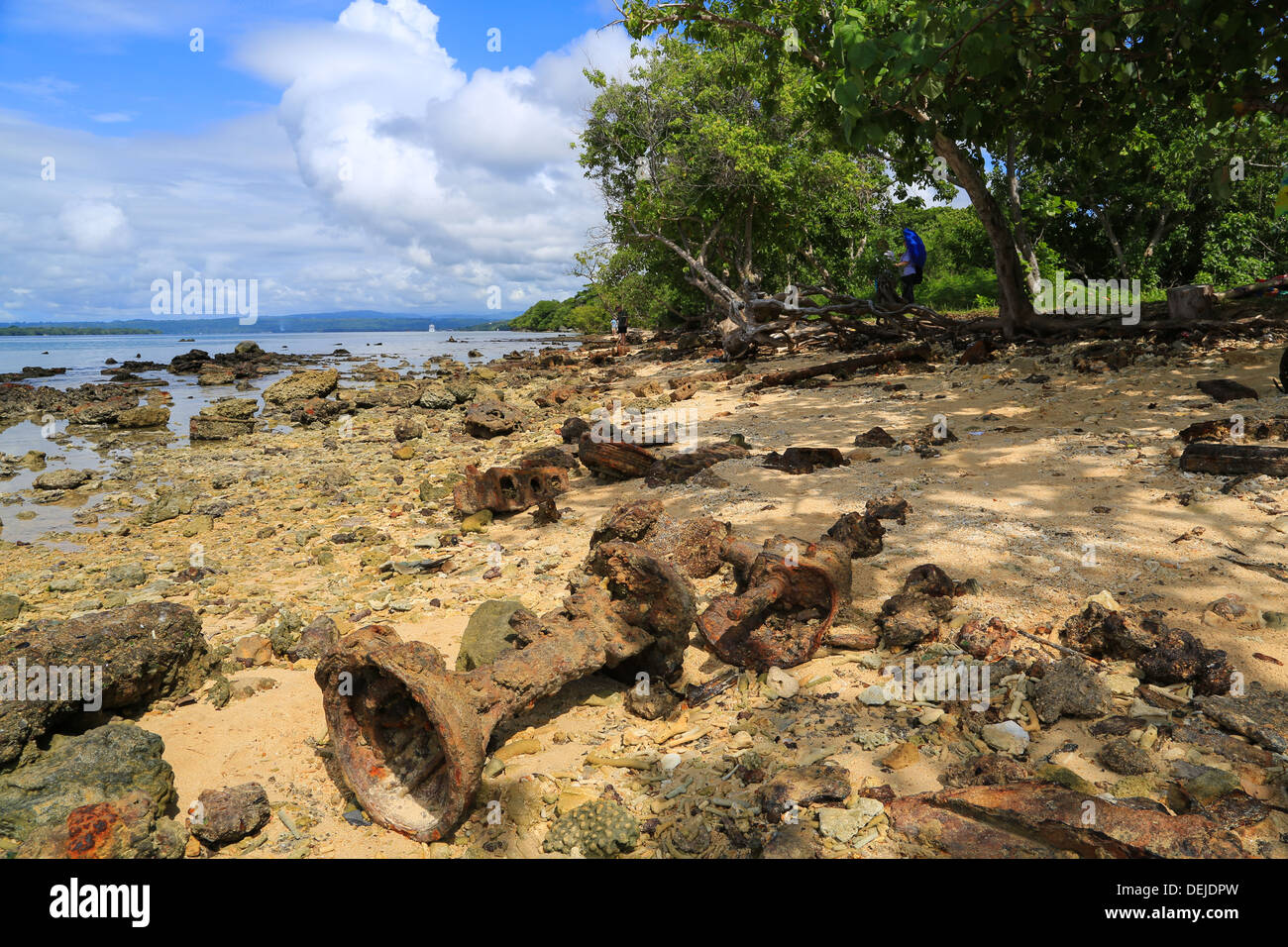 Rusty American WW II debris left at Million Dollar Point, Luganville, Sanma Province, Vanuatu Stock Photo