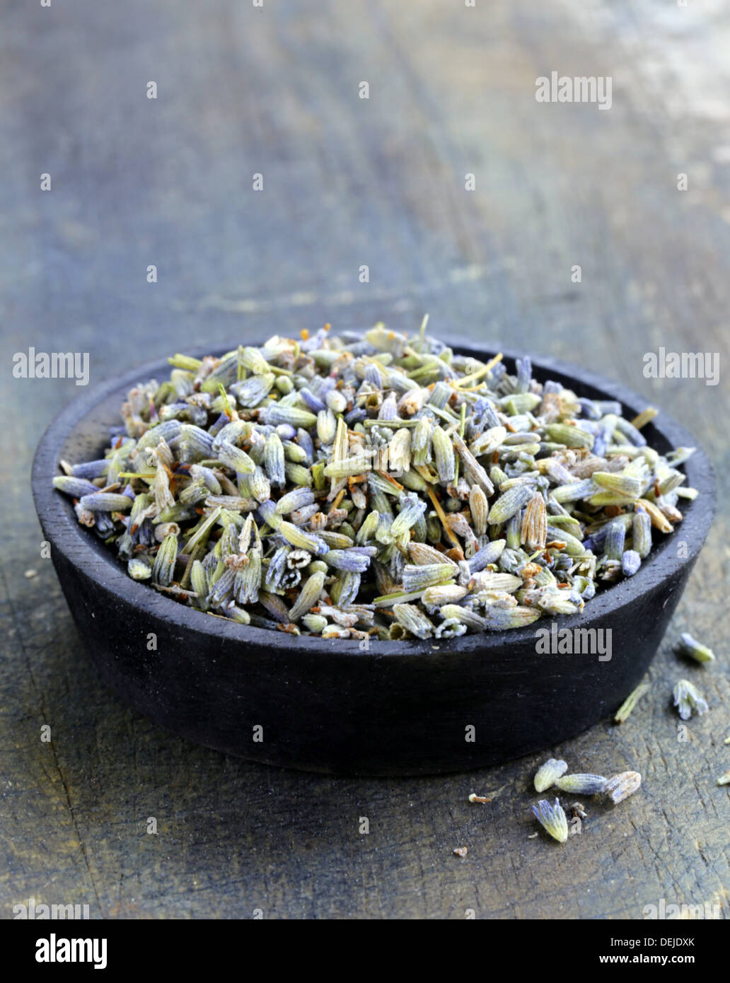 macro shot fragrant violet lavender dried condiment Stock Photo - Alamy
