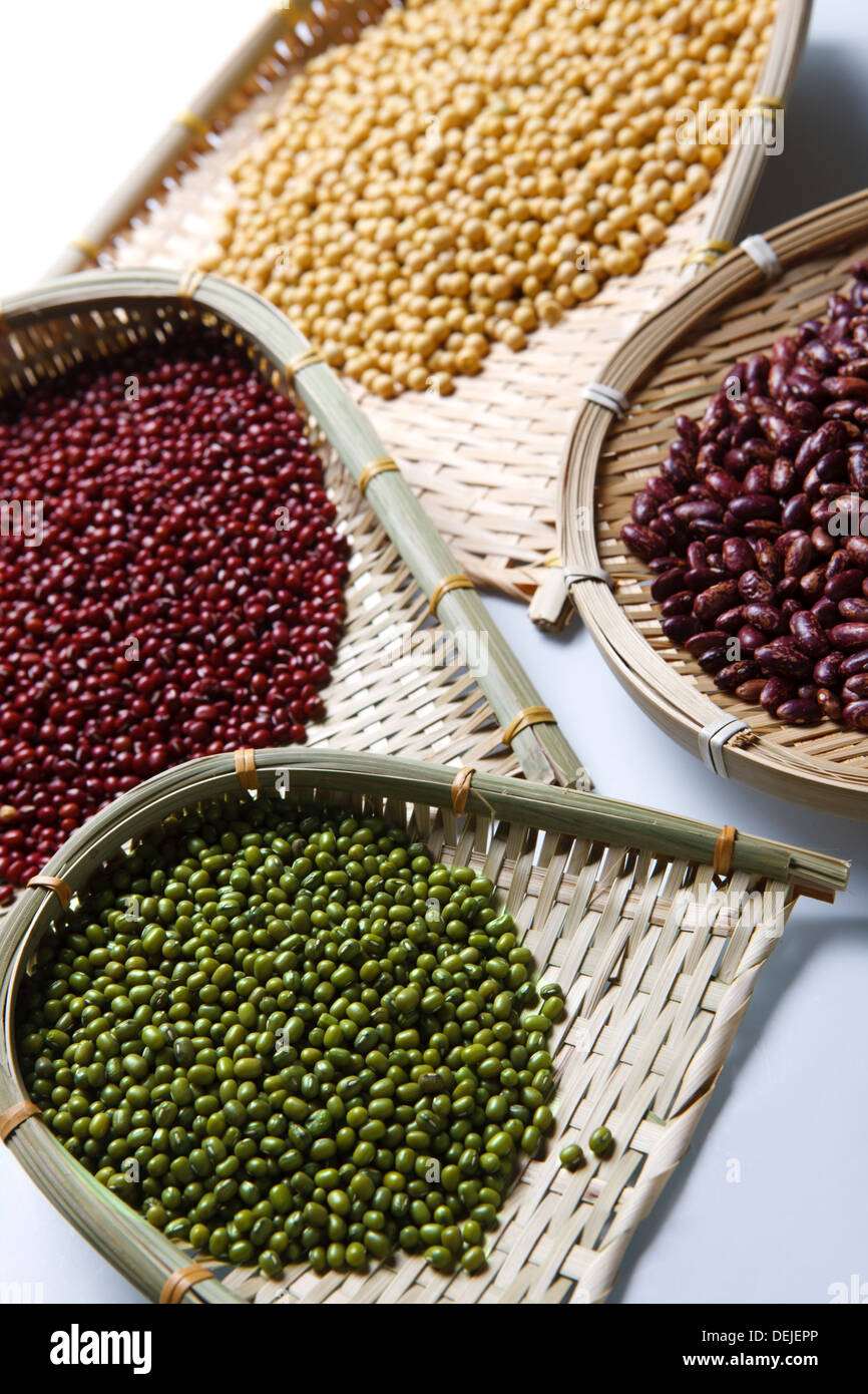 Red bean,green bean,soybean and kidney bean Stock Photo Alamy