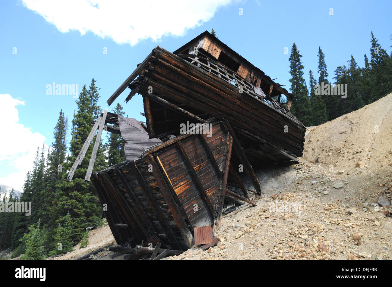 Old mining remains near St Elmo Ghost Town, in Colorado. Stock Photo