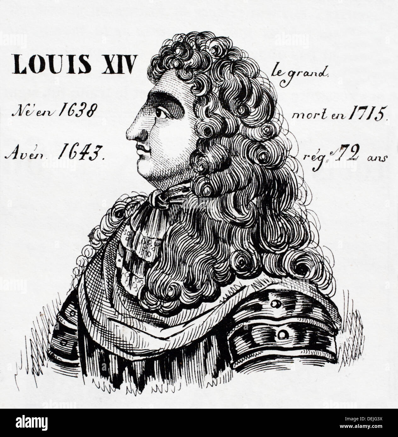 Louis XIV, le grand, king of France from 1647 to 1715. History of Stock Photo: 60644078 - Alamy