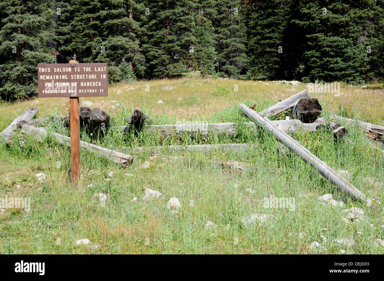 All that remains of Hancock, a mining and railroad town that flourished briefly between 1880 and 1910. Stock Photo